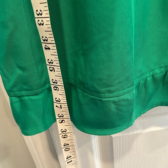 NWT Toofan Size L Jade Green Long Sleeve Pearl Button Front Tiered Shift Dress - Picture 6 of 14